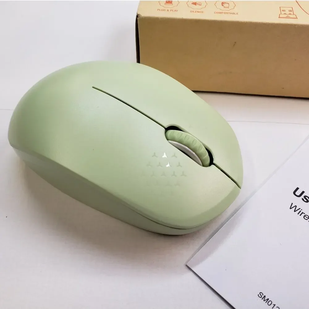 Wireless Mouse with USB Receiver for PC Laptop Mac. Seenda. Silent, Mint Green